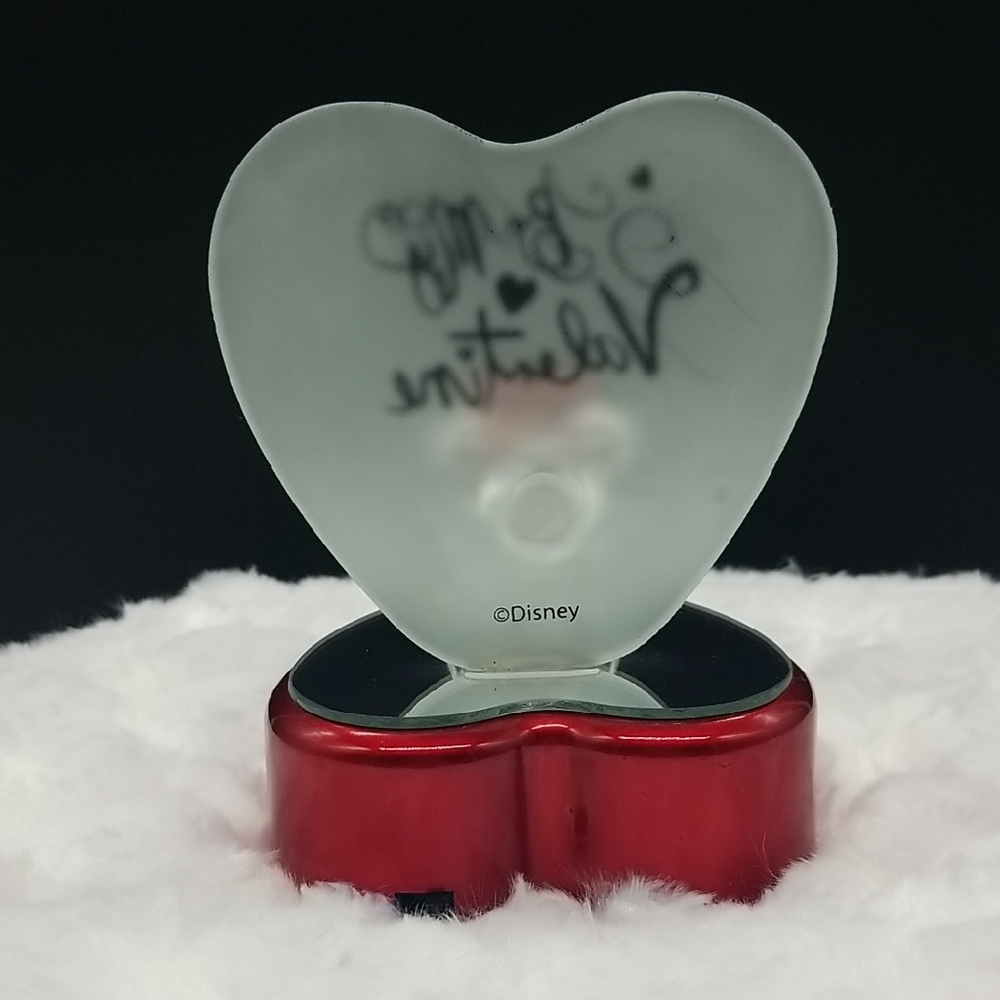 Disney Minnie Mouse "Be My Valentine" Light Up Glass Figurine - Picture 5 of 11